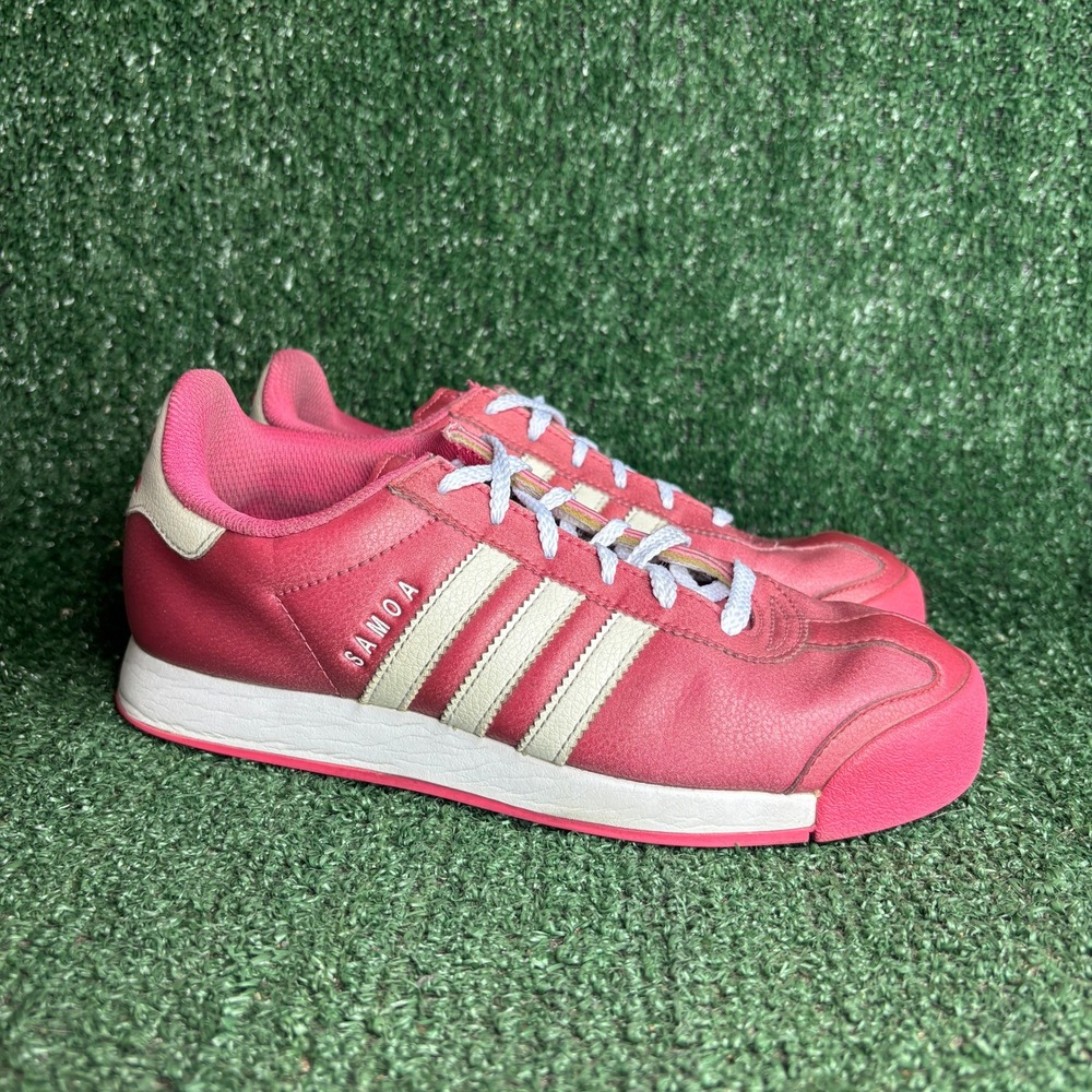 Adidas Samoa Leather Classic Retro‎ Streetwear Sneakers Pink White Womens 5.5